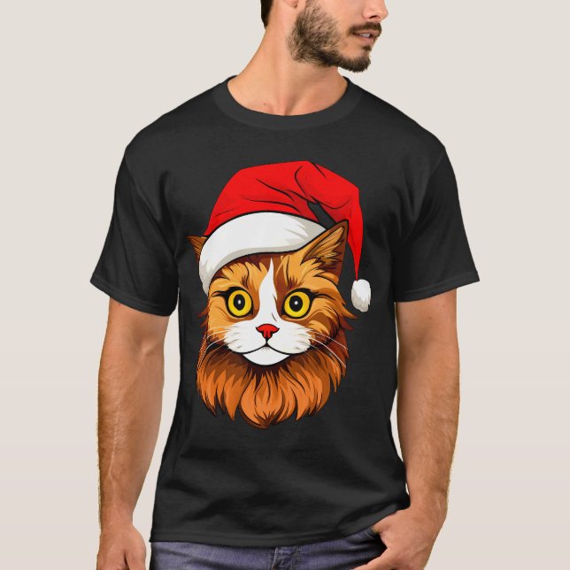 Camiseta de gato de Natal (Frente)