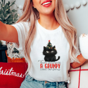 Camiseta de gato de Natal rabugento