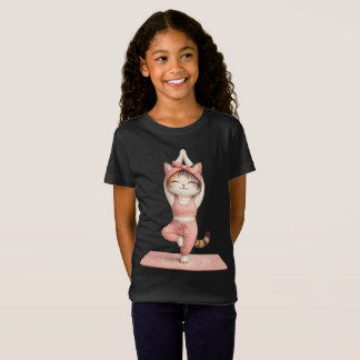 Camiseta de Gato de Yoga Fofo