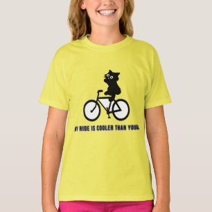 Camiseta de Gato Engraçado de Bicicleta Gráfico
