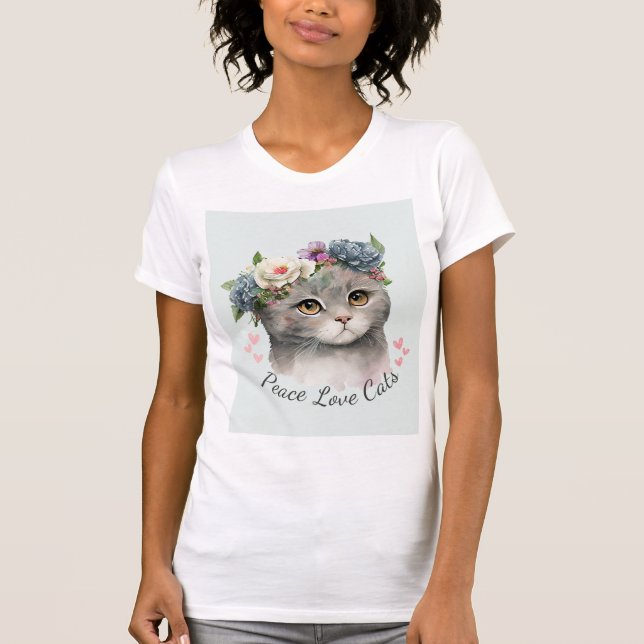 Camiseta de Gato Engraçado para amantes de Gato (Frente)