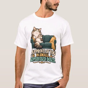 Camiseta de Gato - Eu Aprovo de Você em Pequena Es