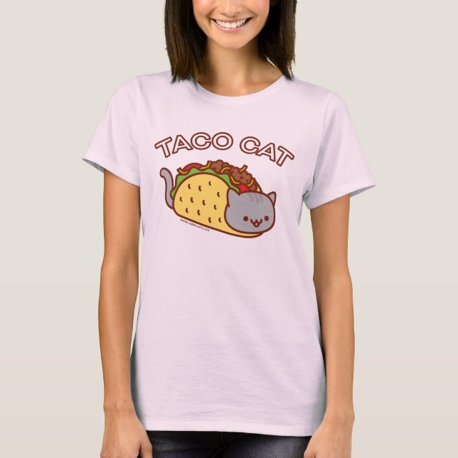 Camiseta de gato feminino - "TACO CAT" (Frente)