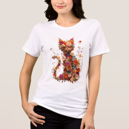 Camiseta de Gato Floral | Camiseta Estética de Gat