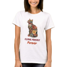 Camiseta de Gato Floral | Design de Gatinho Florid
