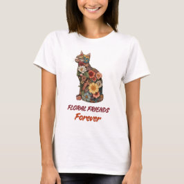 Camiseta de Gato Floral | Design de Gatinho Florid