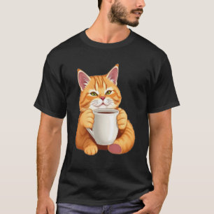 Camiseta de Gato Fofinho Amante de Café – Gato Eng