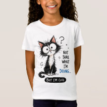 Camiseta de Gato Fofo 'Não Sei o Que Estou Fazendo