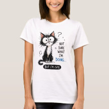 Camiseta de Gato Fofo 'Não Sei o Que Estou Fazendo