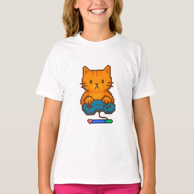 Camiseta de gato gamer (Frente)