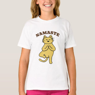 Camiseta de Gato Hilário Namaste para Crianças