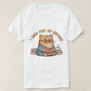 Camiseta de Gato Leitura Fofa - Eu Leu Além da Min