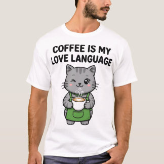 Camiseta de Gato Meu Amor é Café