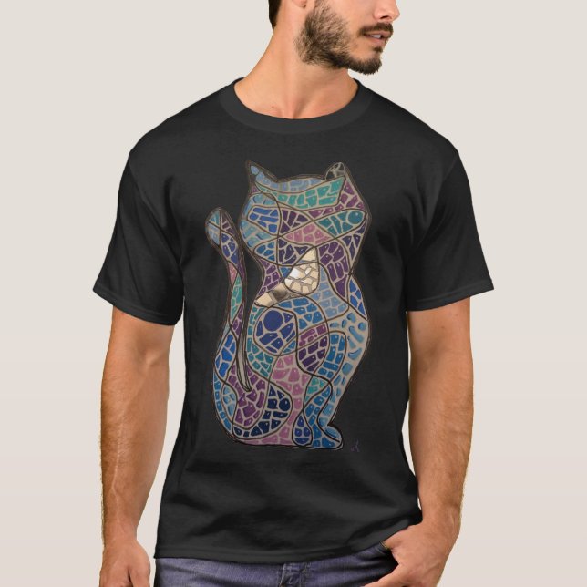 Camiseta de Gato Mosaico (Frente)