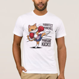 Camiseta de Gato Muay Thai Cute Boxing e Kicking C