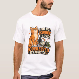 Camiseta de Gato - Não Derrubei. Corrigi