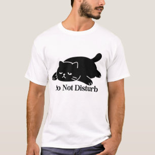 Camiseta de Gato Não Perturbe Gato Preto Fofo