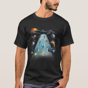 Camiseta de Gato Natação na Galáxia Gatos Astron