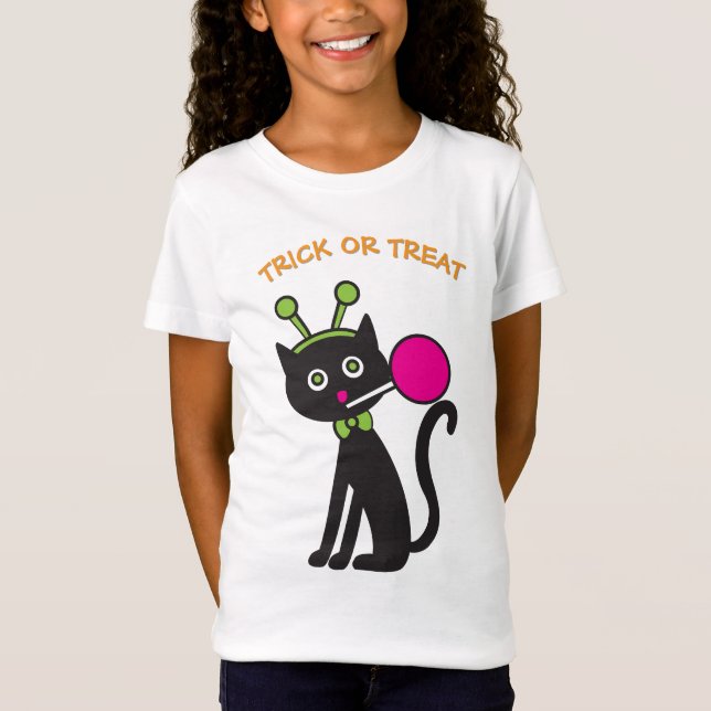 Camiseta de Gato Negro Halloween (Frente)