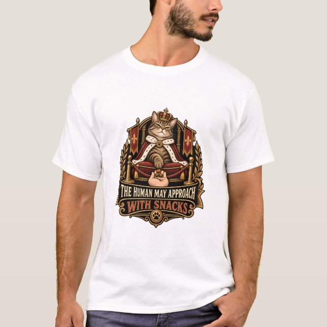 Camiseta de Gato - O Humano Pode Aproximar-se Com  (Frente)
