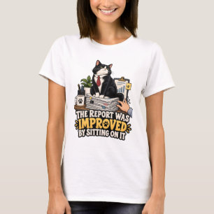 Camiseta de Gato - O Relatório Foi Melhorado Por S
