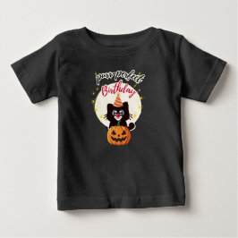 Camiseta de Gato Preto de Halloween de Aniversário