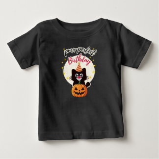 Camiseta de Gato Preto de Halloween de Aniversário