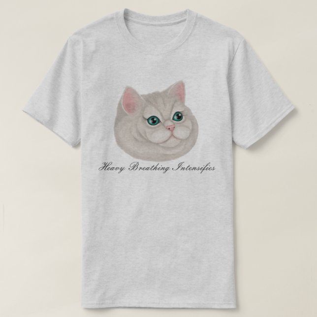 Camiseta de gato respirador (Frente do Design)