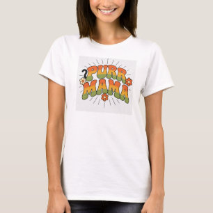 Camiseta de Gato Retro Groovy Purr Mama C Vintag