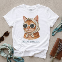 Camiseta de Gato Vintage Meow Darling