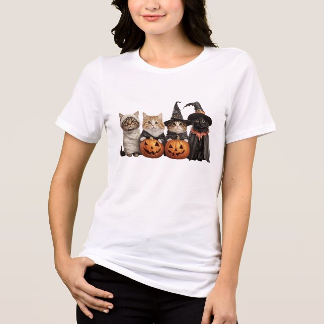 Camiseta de Gatos Fofos de Halloween 🎃 (Frente)
