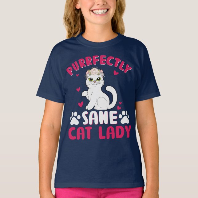 Camiseta de gatos puramente sã (Frente)
