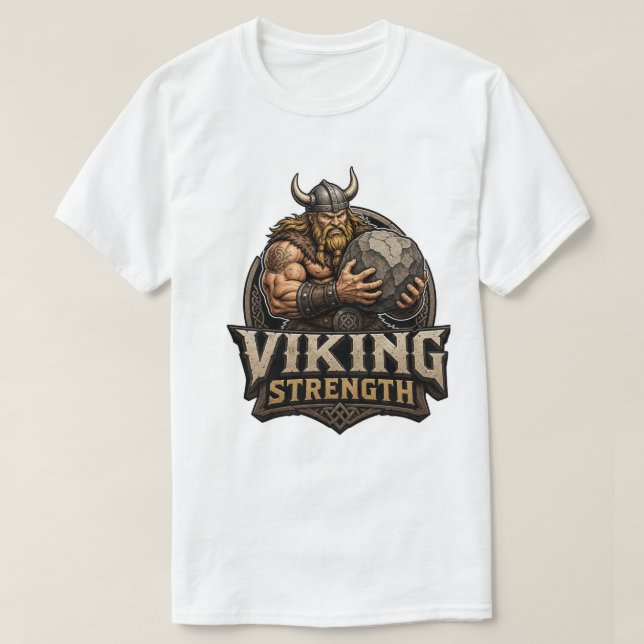 Camiseta de ginásio de musculação Viking Strength  (Frente do Design)
