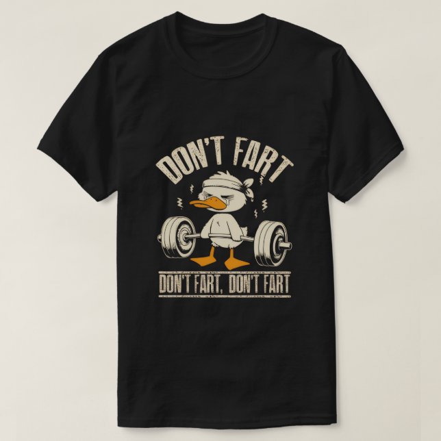 Camiseta de ginásio de pato “Não Peide” (Frente do Design)