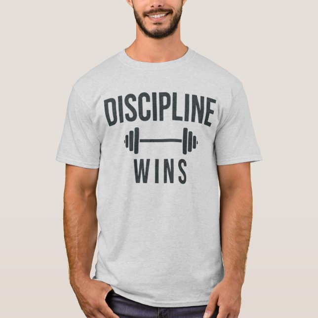 Camiseta de Ginásio para Homens Disciplina Vence | (Frente)