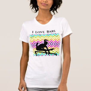 Camiseta de Ginástica Eu Amo Barras Chevron Ginast