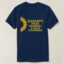 Camiseta de girassol isenta de máscaras faciais
