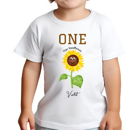 Camiseta de Girassol Kids Aniversário de 1 Ano