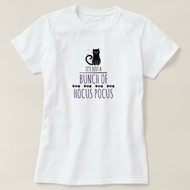 Camiseta de gola redonda Halloween Hocus Pocus (Frente do Design)