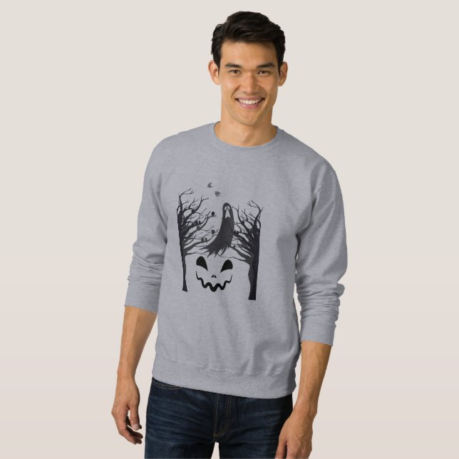 Camiseta de gola redonda masculina Silhueta de Fan (Frente Completa)