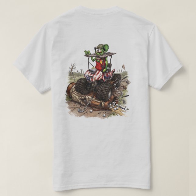 Camiseta de golfe de carrinho do Monstro Patriótic (Verso do Design)