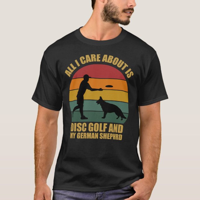 Camiseta De Golfe De Disco E German shepherd (Frente)