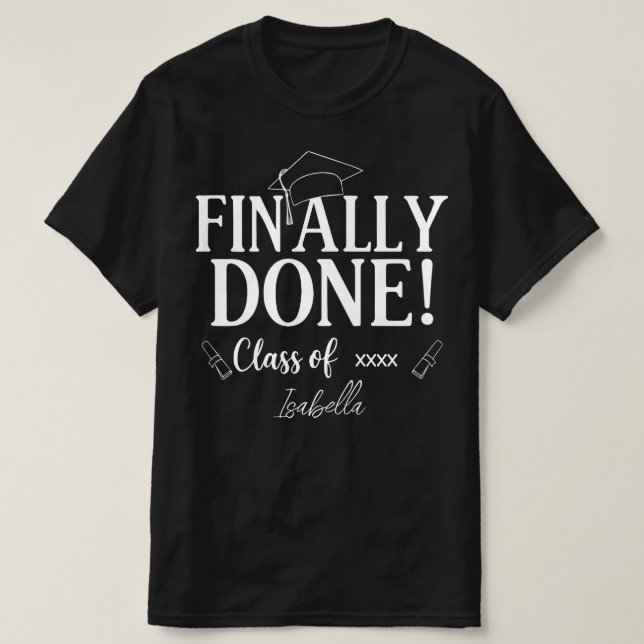 Camiseta de Graduação da Turma de [Ano] Finalmente (Frente do Design)