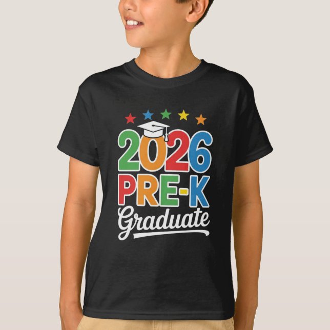 Camiseta de Graduado Pré-K Presente de Graduação P (Frente)