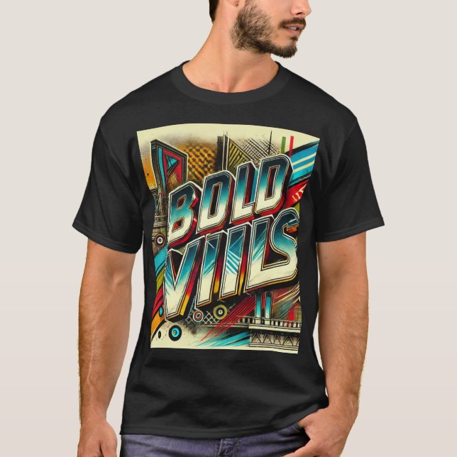 Camiseta de Grafite Urbano Bold Vibes (Frente)