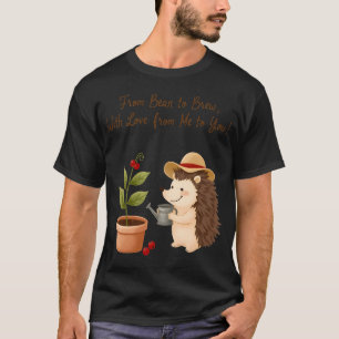 Camiseta De Grão a Cerveja Cute Hedgehog Amor Café