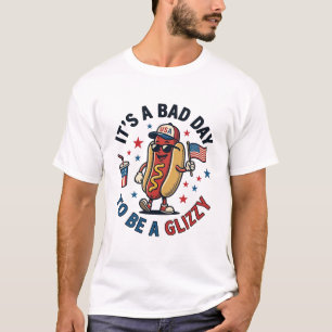 Camiseta de Gravura Vintage de Cachorro-Quente Pat