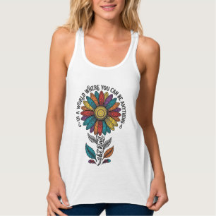 Camiseta de Gravura Vintage de Flor de Arco-Íris S