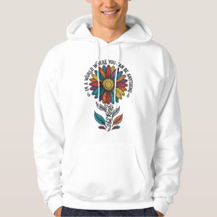 Camiseta de Gravura Vintage Flor de Arco-Íris Seja
