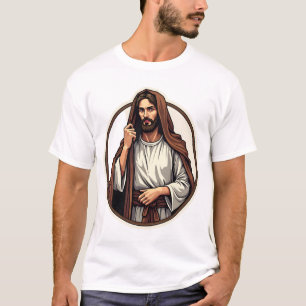 Camiseta de Gravura Vintage Jesus Refúgio Capa
